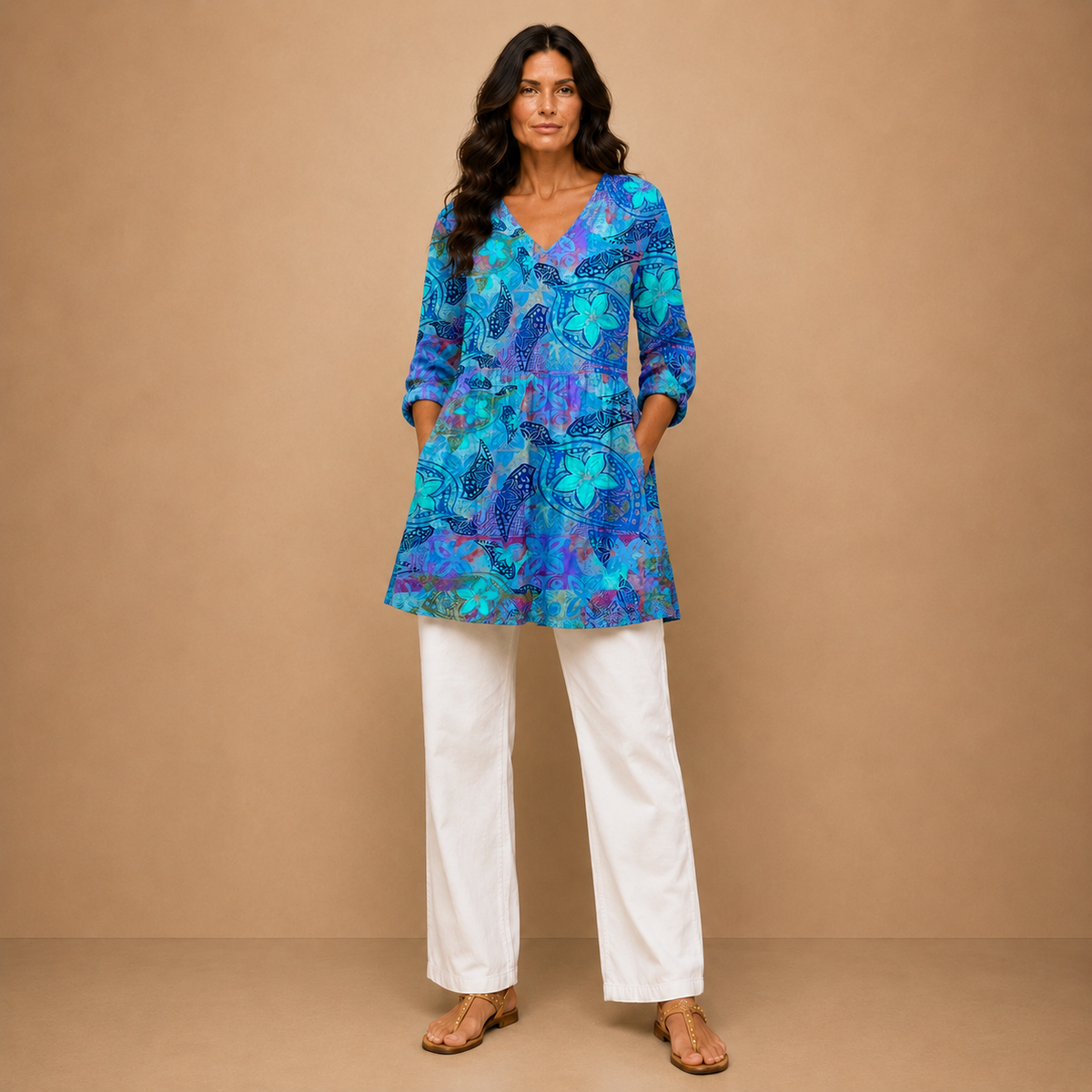 Juliette | Long Blouse with V-Neck