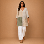 Camille | Long Blouse with V-Neck