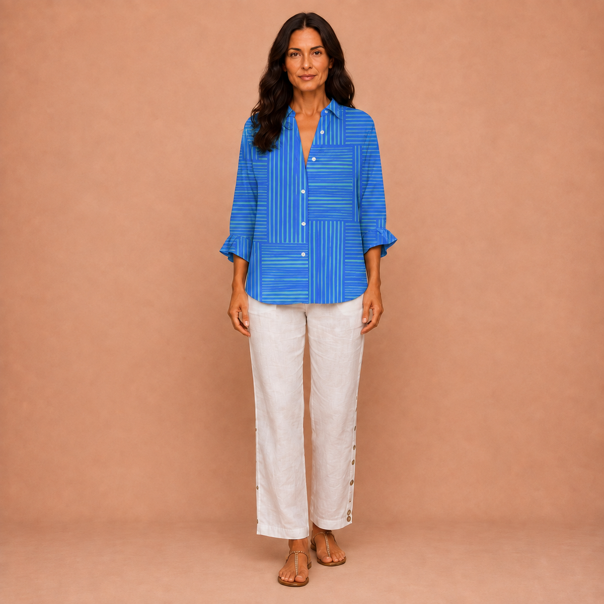 Alison - Blue Striped Blouse