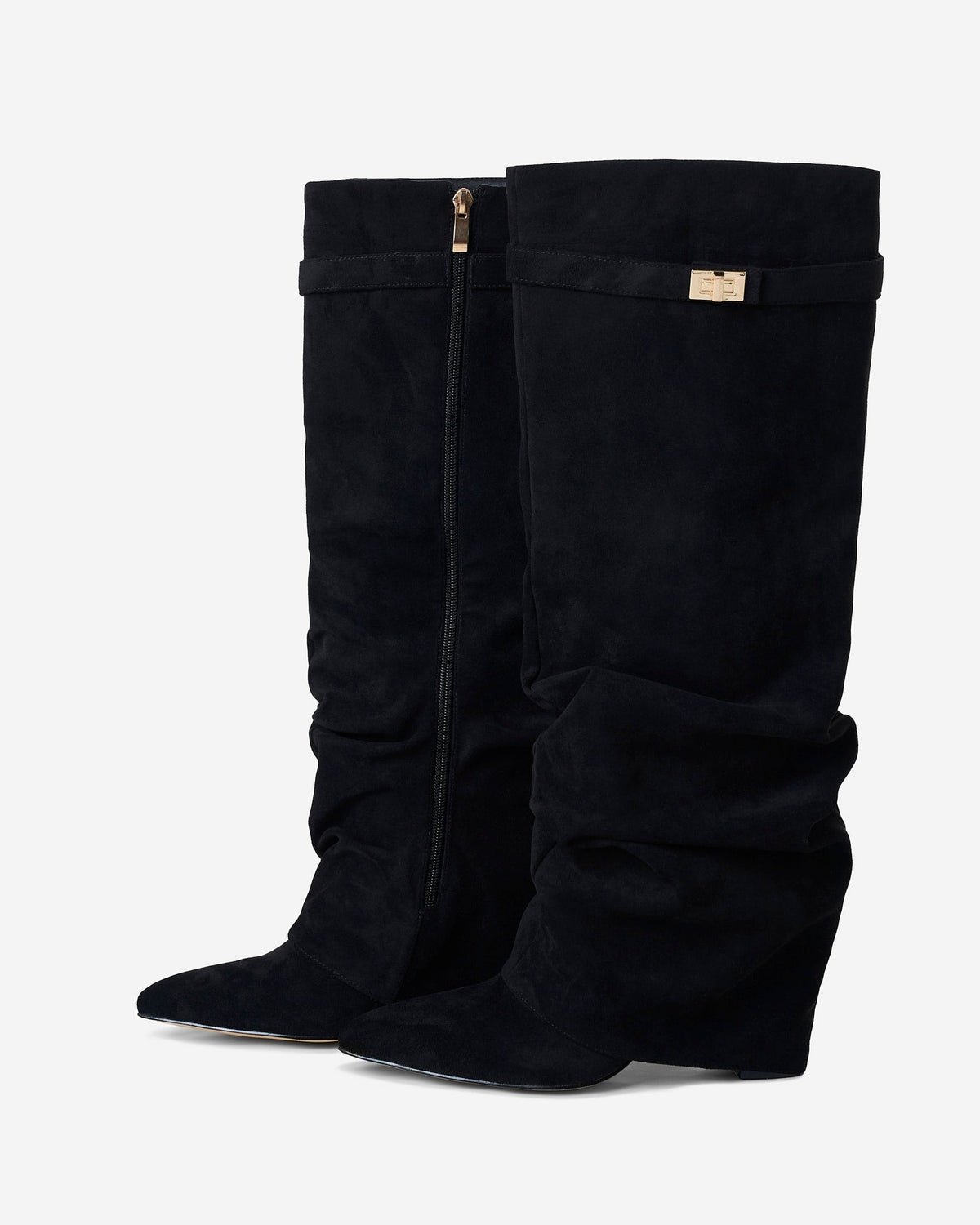 Lavista Slouchy Suede knee high boots - Black