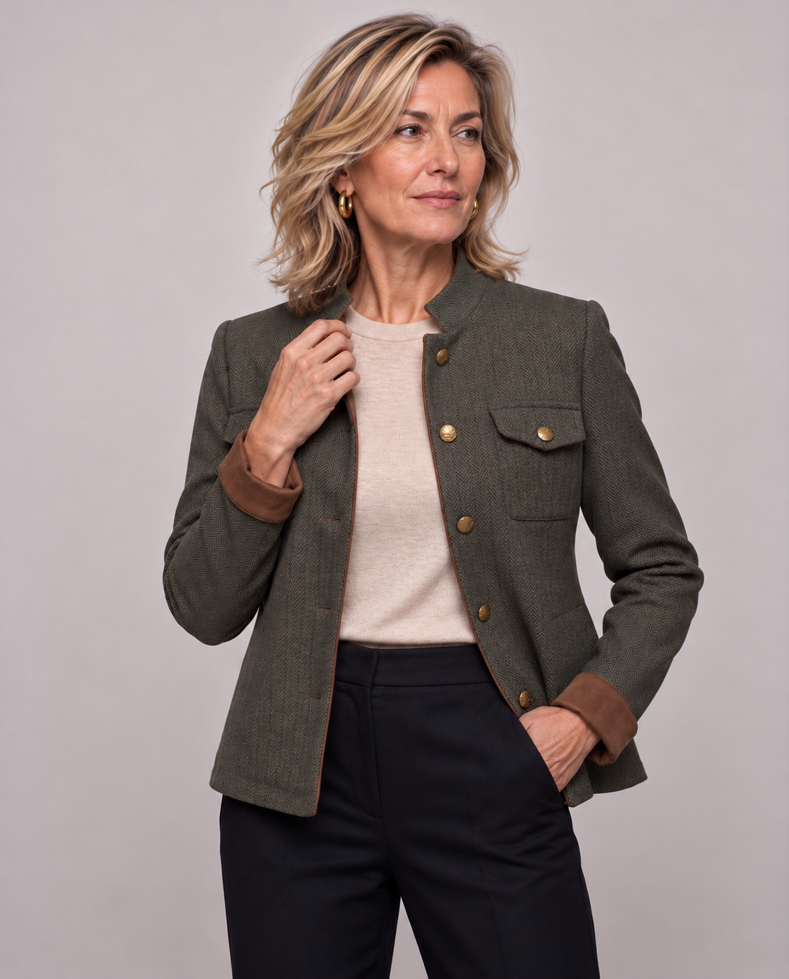 Octavie | Herringbone Military Jacket